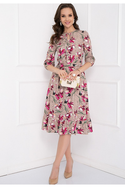 ПЛАТЬЕ КРОСАНИ (БЕЙЖ ФЛОВЕРС)