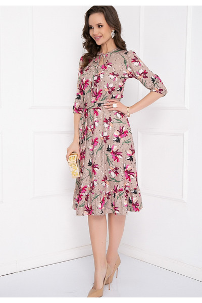 ПЛАТЬЕ КРОСАНИ (БЕЙЖ ФЛОВЕРС)