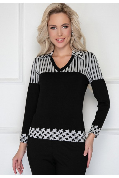 БЛУЗКА МОНТОНЕ (БЛЭК ВАЙТ)