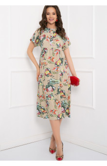 ПЛАТЬЕ ЛАНТАНИ (БЕЙЖ ФЛОВЕРС)