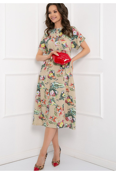 ПЛАТЬЕ ЛАНТАНИ (БЕЙЖ ФЛОВЕРС) ПЛАТЬЕ ЛАНТАНИ (БЕЙЖ ФЛОВЕРС)