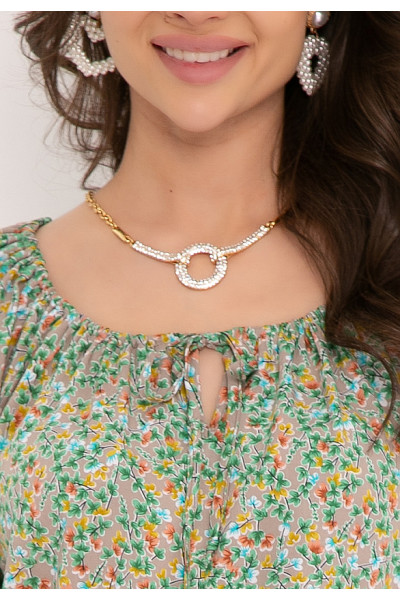 БЛУЗКА БАРБЬЯНО (ГРИН ФЛОВЕРС) БЛУЗКА БАРБЬЯНО (ГРИН ФЛОВЕРС)