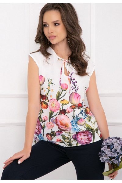 БЛУЗКА АНЬЕЗЕ (ВАЙТ ФЛОВЕРС)