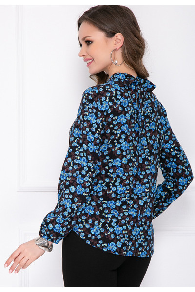 БЛУЗКА ЛОЛИНА (ДАРК БЛУ ФЛОРА)